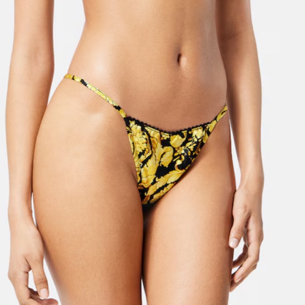 Versace Barocco-print silk thong NWT never worn size 1